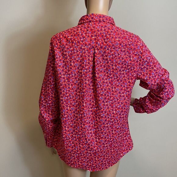 ❤️Last Chance U.S. Polo ASSN floral print cotton blend button down shirt size L - Picture 6 of 9